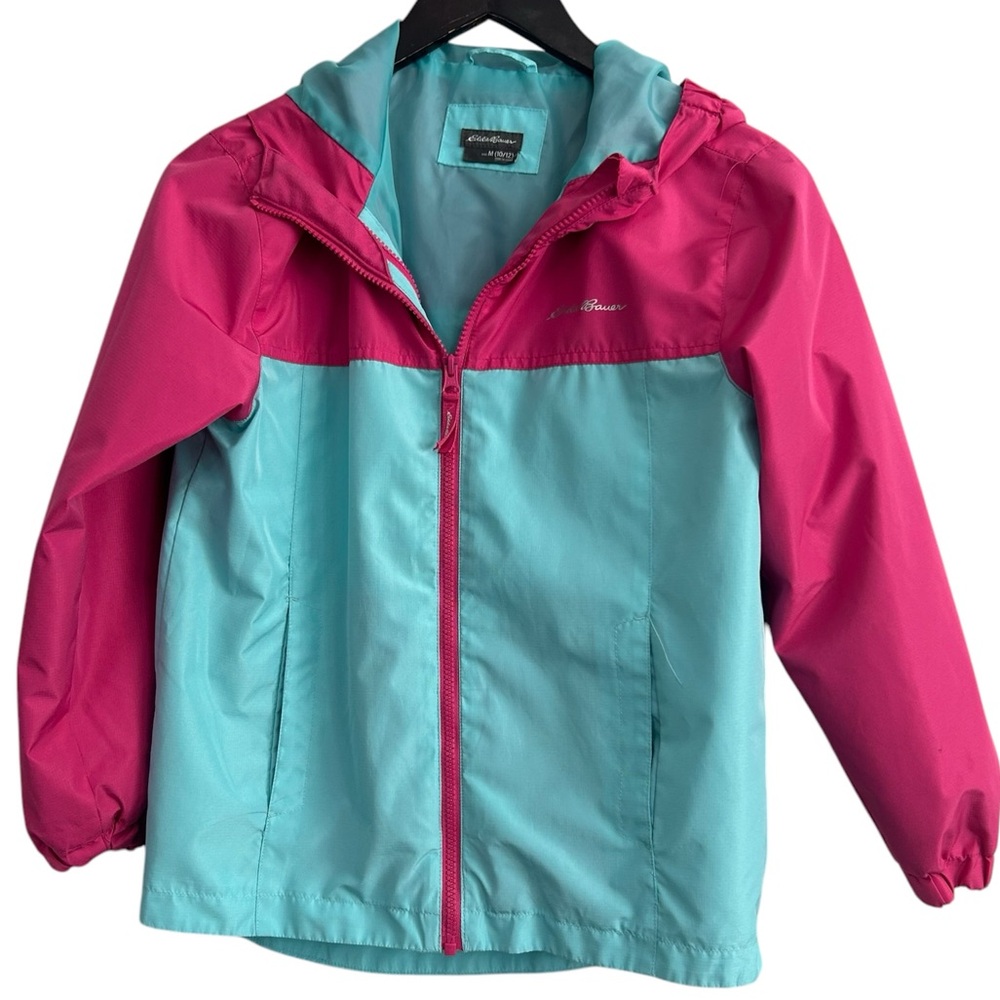 Eddie Bauer Pink and Blue Hooded Jacket windbreaker